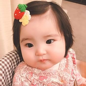 ヘアゴム　ベビーヘアクリップ　小花付きいちご　１〜３ ヘアゴム ベビーヘアクリップ 小花付きいちご 1〜3